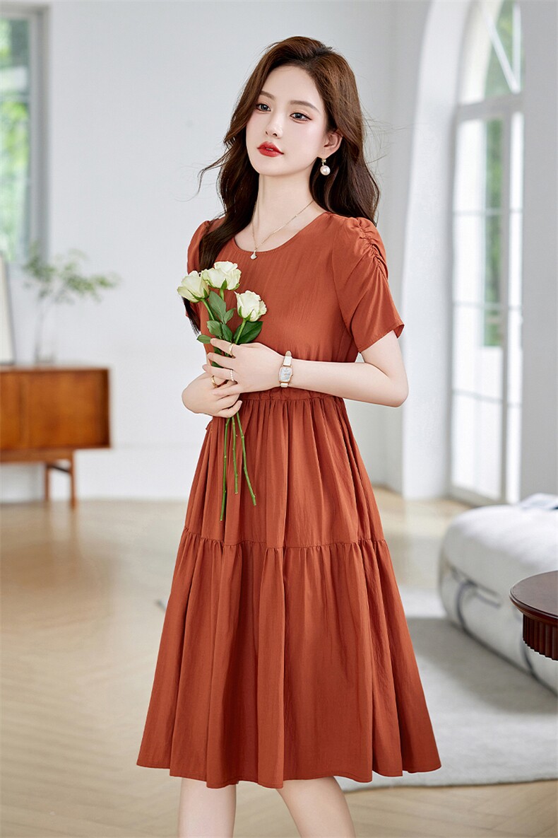 棉麻连衣裙夏季2025年新款衣服大码女装高端精致气质法式修身裙子,女装连衣裙,姿衣坊