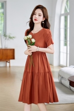 棉麻连衣裙夏季2025年新款衣服大码女装高端精致气质法式修身裙子，女装连衣裙，姿衣坊