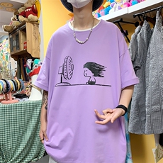 517A-1-T903-P28控38个性涂鸦宽松大码圆领短袖情侣T，男装T恤，星座517A-1