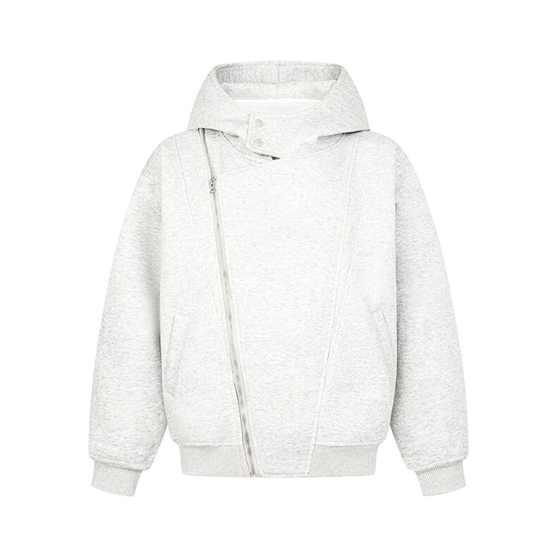 春季重磅380克全棉宽松设计感拉链套头连帽卫衣外套AH912-P58，女装短外套，星座610B-1