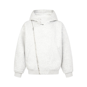 春季重磅380克全棉宽松设计感拉链套头连帽卫衣外套AH912-P58，女装短外套，星座610B-1