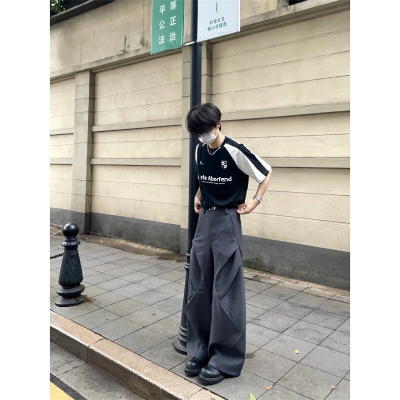 HR52LL-特P45  cleanfit解构风西裤男垂坠感高级感裤子图片
