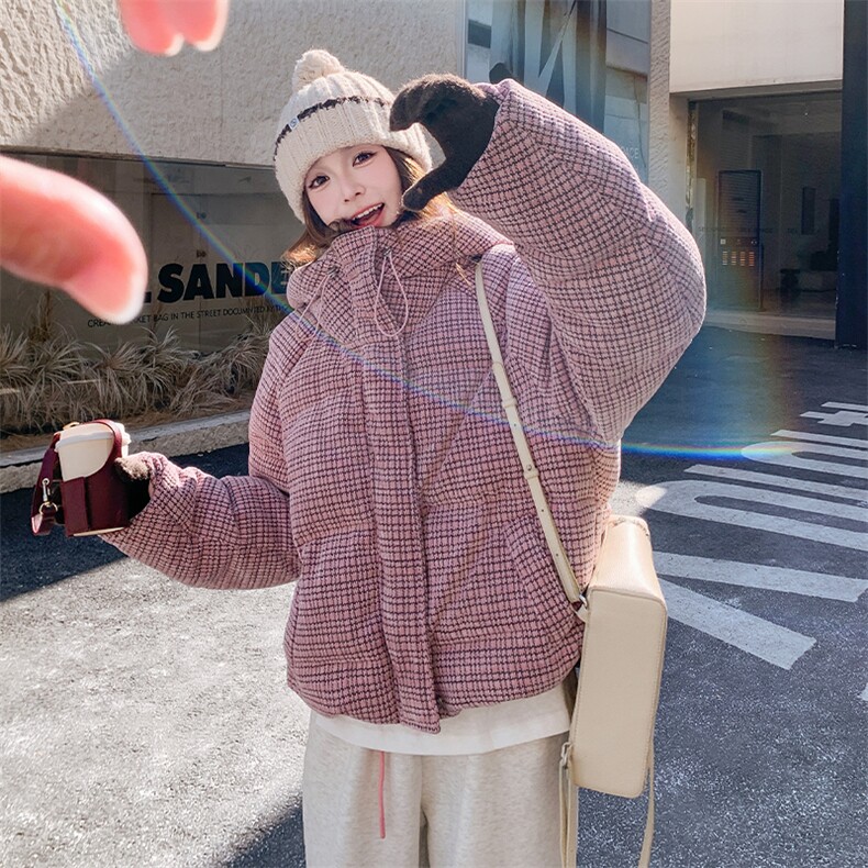 自制新款90绒韩系带帽羽绒服2C277-9526-P340-K498,女装羽绒服,2C277