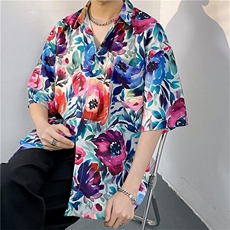 夏威夷风三亚泰旅游短袖花衬衫男海南岛沙滩服T5101-P26，男装衬衫，星座1109-3