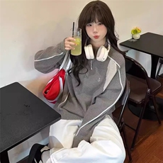 1506-1/MM2781/P69冬季半拉链拼接撞色毛衣男女同款复古潮流保暖，男装针织衫/毛衣，星座1506-1