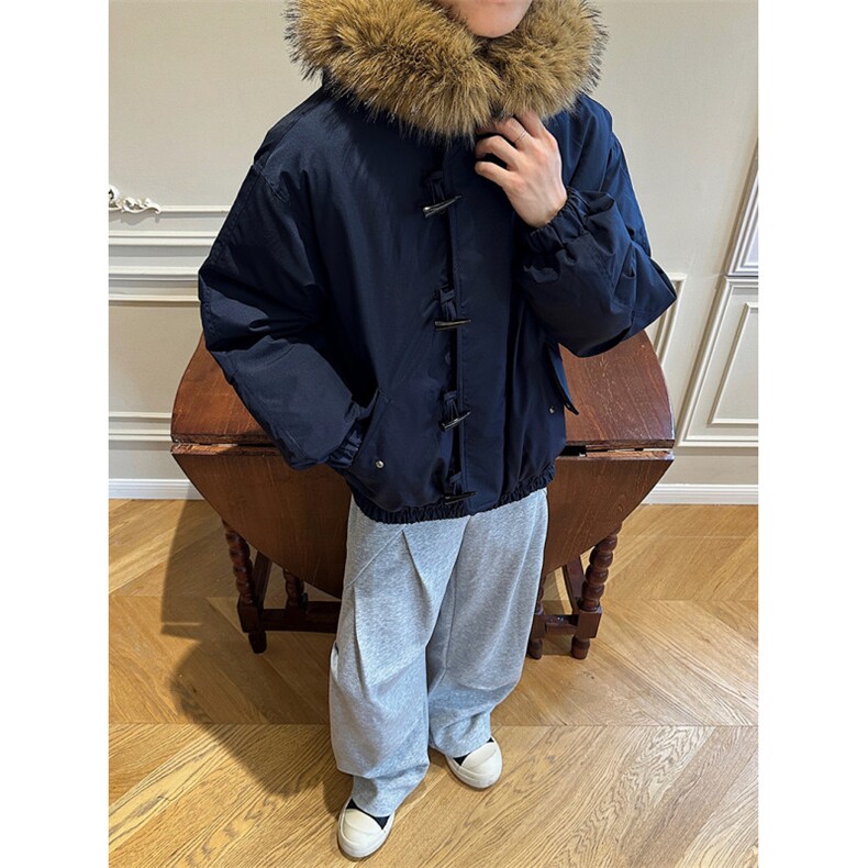 517A-8-Y95-P98毛领可拆卸牛角扣加棉高品质派克服情侣棉衣外套图片