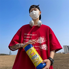 抖音得物二开现货供应220克夏装重磅美式高街宽松短袖t恤MT59，男装T恤，电商A486-1
