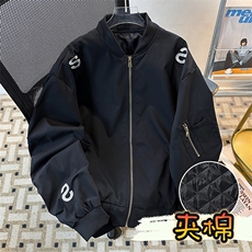 美式字母绣花棒球服棉夹克男女潮宽松情侣飞行棉服MY0891-P80，男装棉衣，星座308B-1