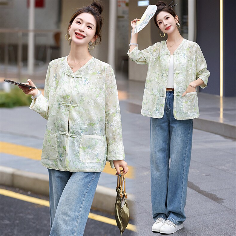 新中式盘扣国风防晒衣外套女2025春夏季新款刺绣时尚百搭轻薄上衣,女装防晒衣,润尚靓点