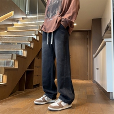 春秋复古设计牛仔裤男宽松抽绳微喇美式复古高街牛仔裤NZ007P-40，男装牛仔裤，电商A128