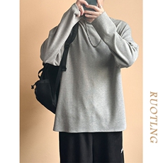 春秋现货新款长袖T恤打底衫男宽松休闲圆领上衣A351-AT250802-P45，男装T恤，电商A351