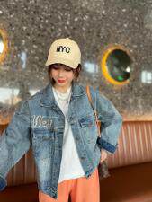 牛仔外套，女装，跳跳谷