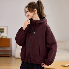 2025年冬季时尚潮流中长款休闲加绒加厚派克服，女装派克服，独衣靓