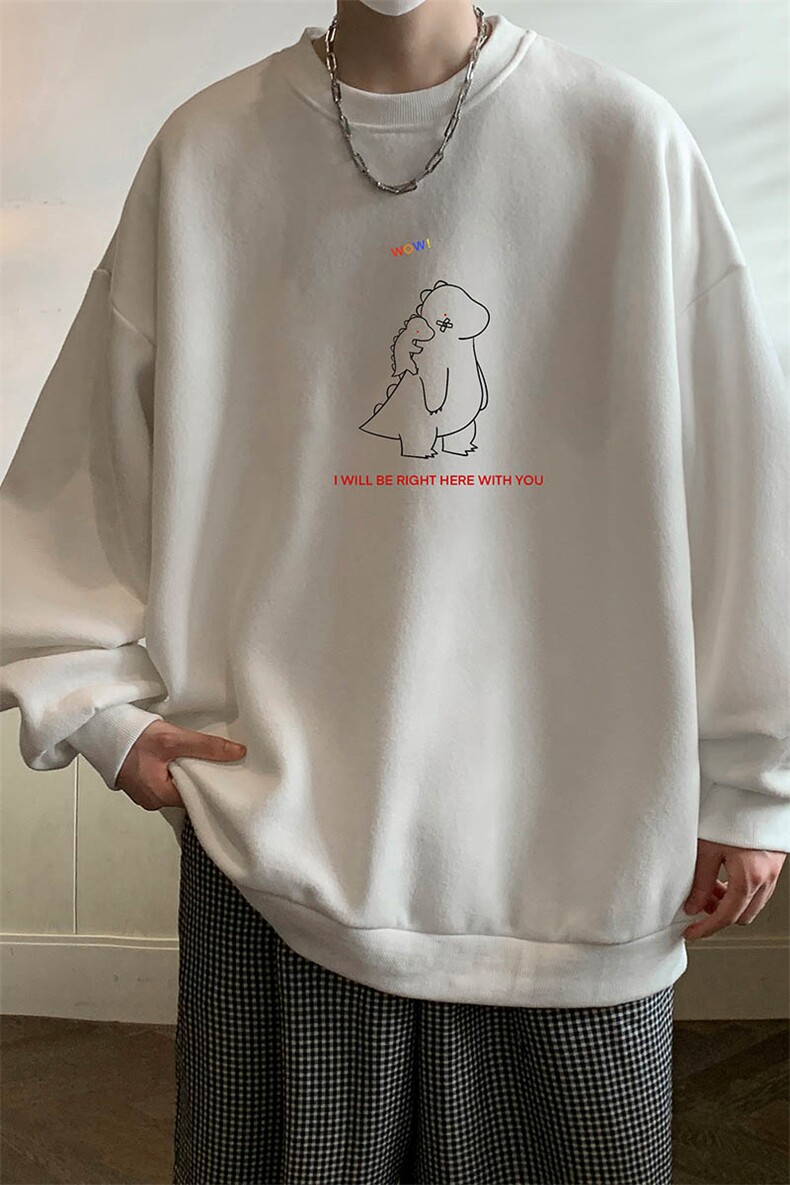 圆领卫衣男大码加厚加绒长袖t恤男S6140-P28加绒款-P33,男装卫衣,电商A040
