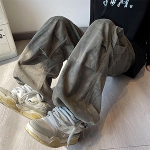 秋款男迷彩工装裤大口袋树枝系带抽绳直筒宽松长裤h970 P60图片