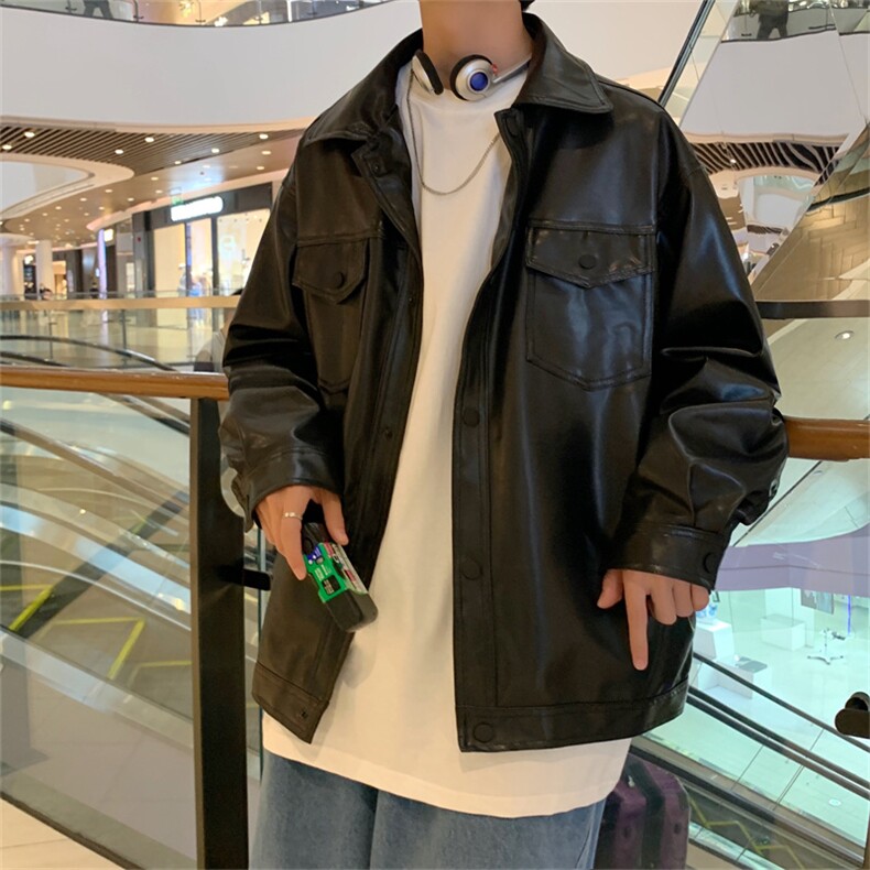 春秋季机车皮衣男士短款韩版潮流潮牌宽松帅气夹克外套PY108-p65，男装皮衣，星座1008-1