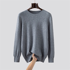 2025年秋季新款百搭男士长袖圆领纯色针织衫，男装针织衫/毛衣，众美斯特