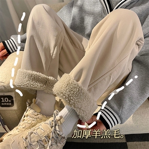 加厚羊羔绒冬季新款大码时尚潮流休闲裤长裤 K3703 B315 P65控78图片