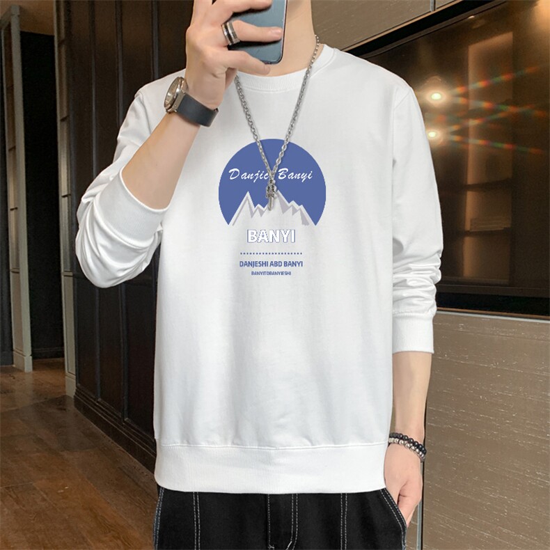 一件货源现货2025春秋新款大码男士印花圆领卫衣F172图片