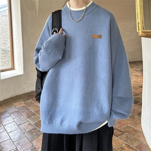控78 假两件毛衣男大码加绒针织衫男毛线衣M80293-P55 加绒P70图片