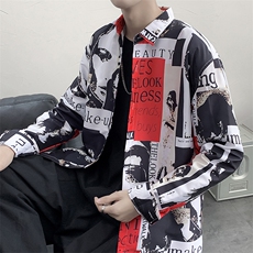 长袖衬衫男港风日系衬衫C9628P27，男装衬衫，星座1116-2