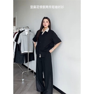 网络图慎用 图片只做展示大货已到翻领假两件衬衫DCS78045P65控98图片