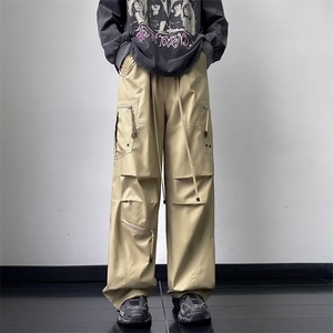 工装裤男2024新款垂感宽松直筒休闲裤春秋季美式阔腿裤 K7416-P50图片