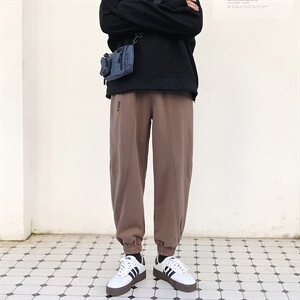 202-7-G  秋季新款运动裤男针织卫裤宽松韩版潮流拼接长裤图片