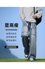 A1155TP50控70-秋季新款大口袋设计牛仔裤男美式潮牌宽松直筒裤子，男装牛仔裤，电商B241