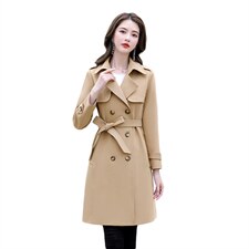 风衣女中长款2025年春季新款女装修身英伦风显瘦气质春秋时尚外套，女装风衣，采品优优