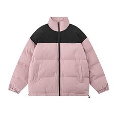 白底平铺可二开拼接撞色休闲立领情侣棉服A247-MY250特批50，男装棉衣，电商A247