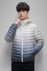 男女同款90绒连帽轻薄羽绒服外套情侣装羽绒内胆渐变羽绒外套，男装羽绒服，钱塘723