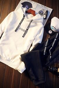 卫衣男连帽衣服青少年休闲套装韩版潮流运动春季外套DS46T图片