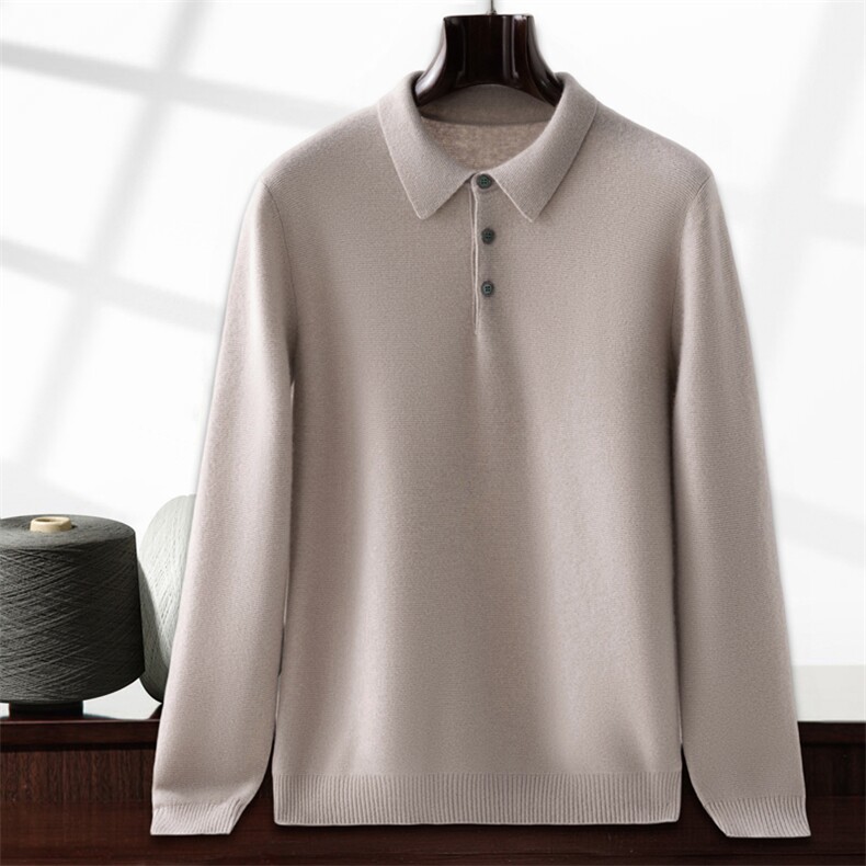 2025年秋季男士POLO时尚百搭休闲通勤，男装羊绒套衫，晨晟羊绒