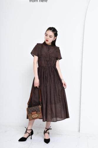 丝绵连衣裙大，女装连衣裙，E·呀