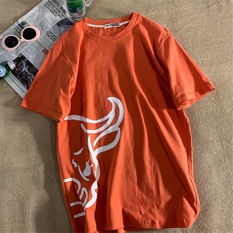 港风平铺印花短袖T恤男大码宽松纯棉半袖夏季衣服A090-T137P35,男装T恤,电商A089-1