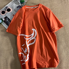 港风平铺印花短袖T恤男大码宽松纯棉半袖夏季衣服A090-T137P35，男装T恤，电商A089-1