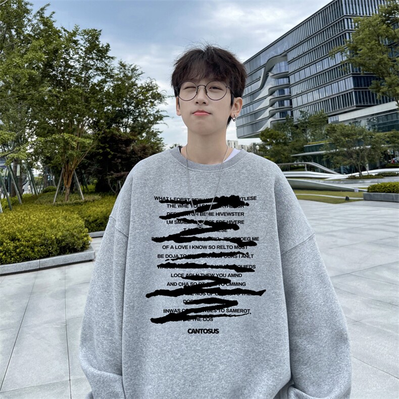 ！圆领卫衣男装港风长袖t恤男外套男WY523-特P23,男装T恤,电商B371