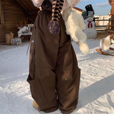 青少年春秋季红复古美式慵懒风口袋阔腿宽松弯刀休闲裤日常，男装休闲裤，星座506A