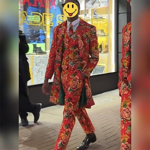 Y001时尚走秀男风衣外套