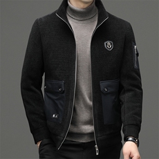秋冬季立领加厚保暖外套男2023新款中年男士商务休闲夹克上衣服，男装夹克，电商B212（原钱塘6029）