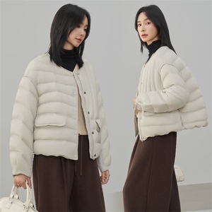 现货2025年冬季新款90白鸭绒休闲风冬季羽绒服女短款图片