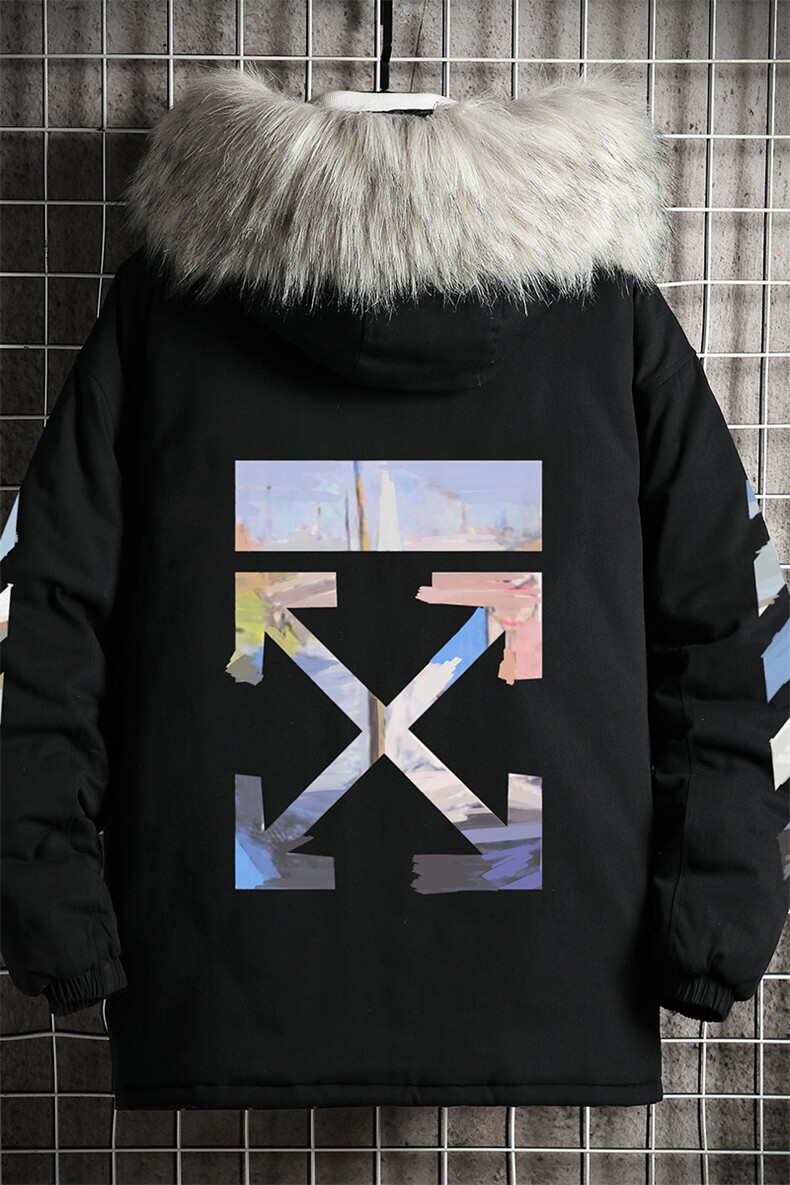 MM48130-P130冬季大毛领衣男士大码加厚袄男服网格挂拍,男装棉衣,电商A040A