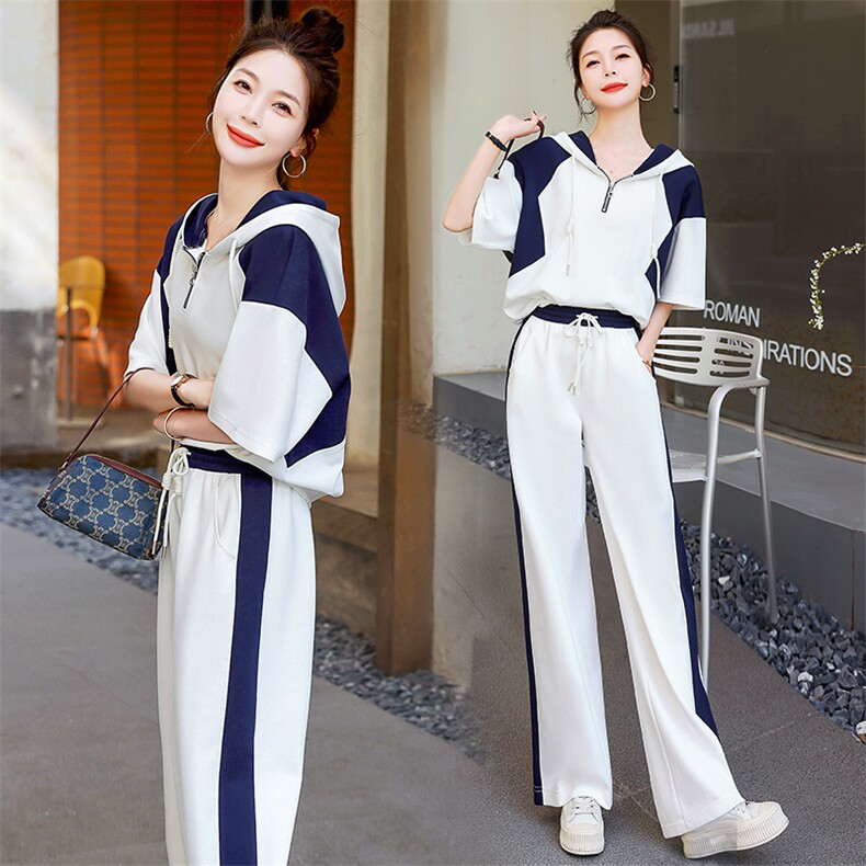 时尚休闲两件套女装显瘦宽松运动套装舒适百搭淑女风，女装套装/套裙，艾尚靓装