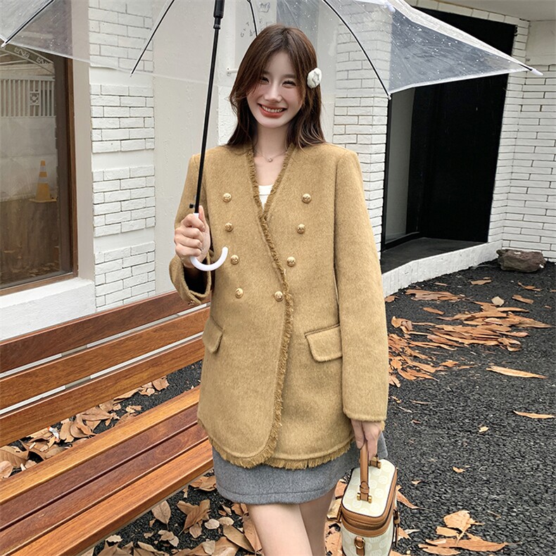 【现货】小香风西装双面尼外套A827P205K298,女装毛呢外套,2C269