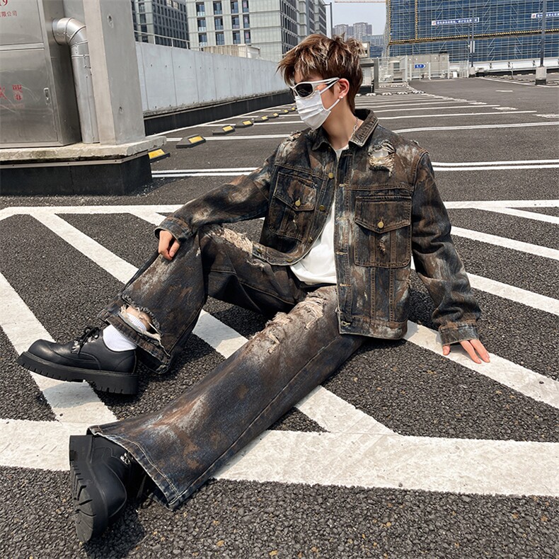秋季新款牛仔套装潮男外套韩版潮流修身帅气夹克衣服TZ021-P125,男装夹克,星座308B-2