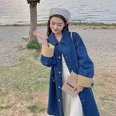 已现货！25春【新款】韩版休闲牛仔风衣809-P165-K228，女装风衣，2C305