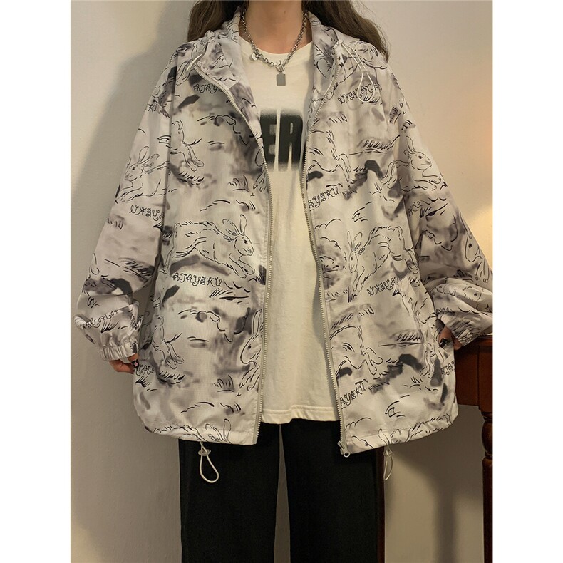 2025夏季新款动物连帽宽松情侣防晒衣F167/P69，女装防晒衣，星座202-3