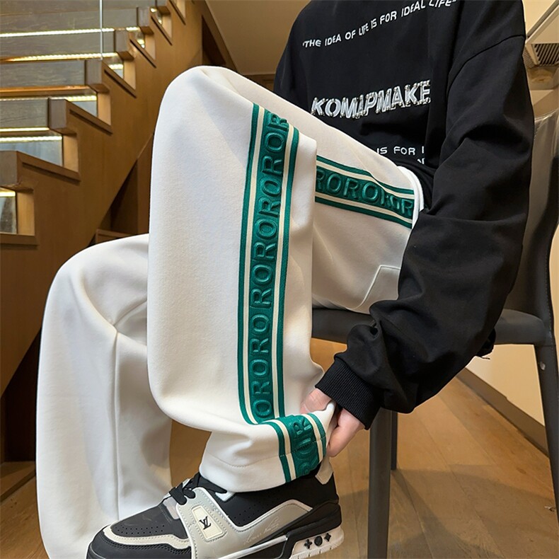 港风华棉大码宽松直筒裤织带休闲裤长裤A014-DY25093-P60控88,男装休闲裤,电商A014
