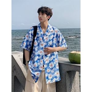 海南风衬衫男短袖夏威夷海边三亚度假宽松沙滩衬衣潮CY1066-P27图片